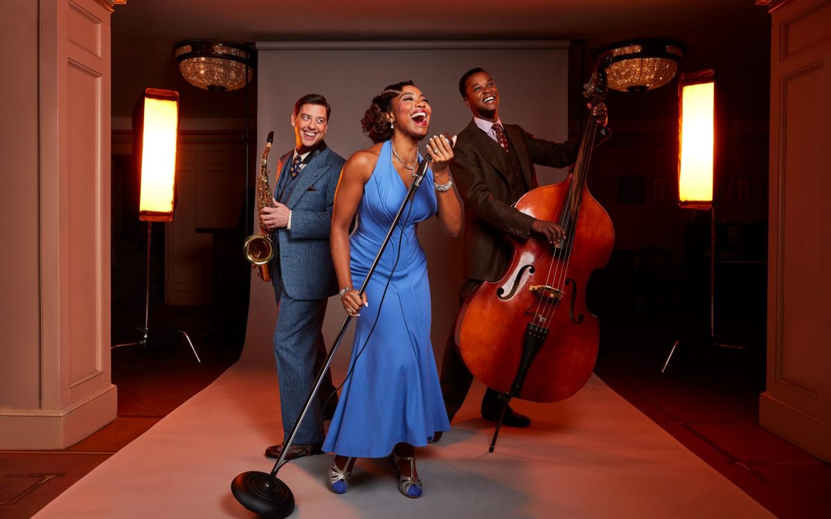 Christian Borle, Adrianna Hicks, and J. Harrison Ghee in Some Like It Hot by Matthew Murphy Christian Borle, Adrianna Hicks & J. Harrison Ghee